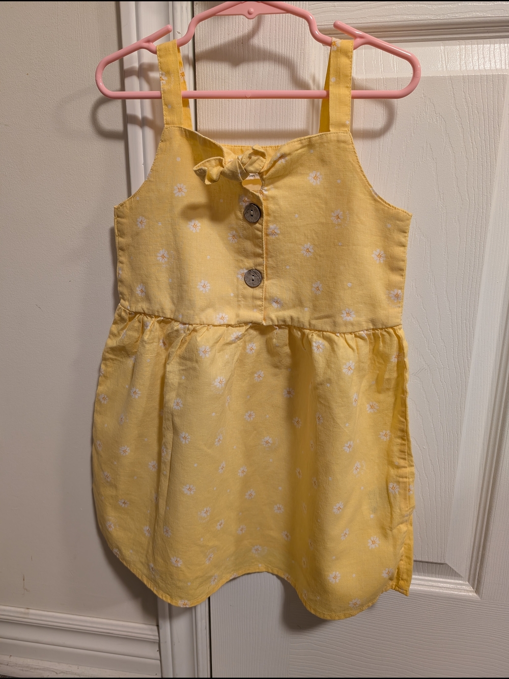 Yellow Daisy-Print Sundress for Girls - Casual Summer Dress